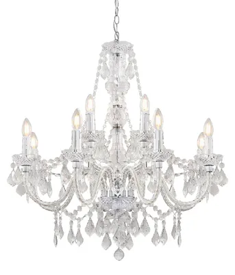 Produktbild von Deckenleuchte CLARENCE, transparent, 12xE14x15W, Acryl, Maße: 273x78x78 cm, IP20, Endon