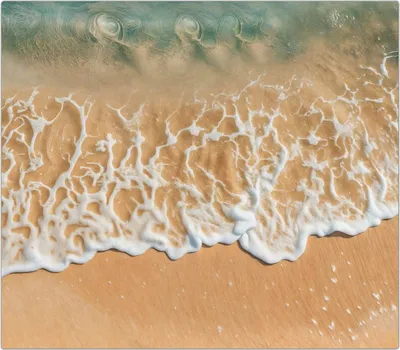 Produktbild von Spritzschutz Herdabdeckplatte Schneidebrett aus Glas Ozeanwellenstrand 1-Teilig (60x52cm)