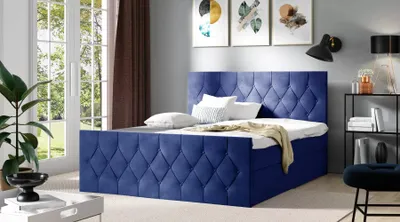 Obrázek produktu pro Čalouněná postel TIBOR LUX - 200x220, modrá + topper