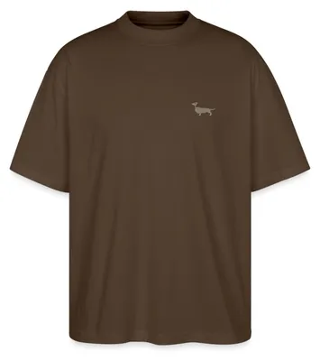Produktbild von Spreadshirt Dackel Stickerei Oversize Uni T-Shirt, M, Dunkelbraun