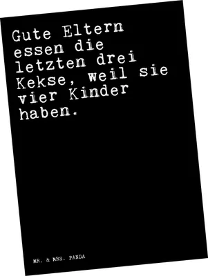 Produktbild von Mr. & Mrs. Panda Ansichtskarte Gute Eltern essen die... - Schwarz - Geschenk, Postkarten, Grußkarte, Fun, Postkarte, Muttertag, Sprüche, Fotokarte, Kunstkarten, Mutter