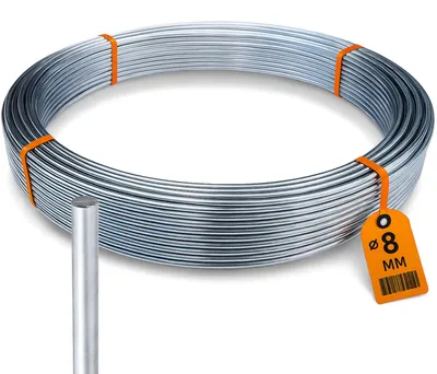 Produktbild von Haus-Held Aluminium Runddraht AlMgSi, Durchmesser 8 mm, Länge 50 m, Blitzschutz PV