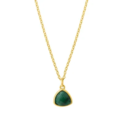 Produktbild von Celesta Silber Anhänger mit Kette 925/- Sterling Silber 42 + 3 cm gelb Malachit grün 358250414V
