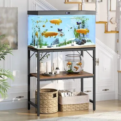 Produktbild von Famanu Aquariumstand 20L - Robuster Metallreptilienstand mit 2 Etagen