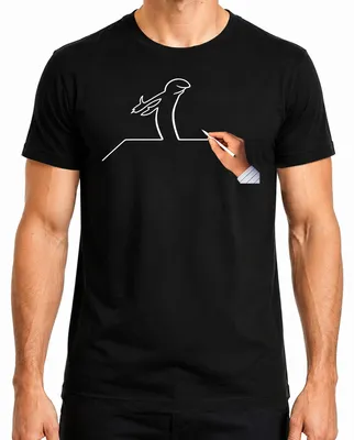 Imagen del producto de Camiseta para hombre, diseño "La Línea Osvaldo Cavandoli Balum Strichmännchen", color , talla L
