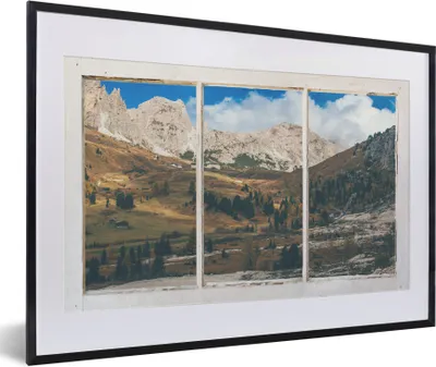 Produktbild von MuchoWow® MuchoWow® Gerahmtes Poster Aussicht - Natur - Berge 60x40 cm - Poster mit zchwarzem Bilderrahmen - Schlafzimmer - Plakat in Rahmen - Drucken