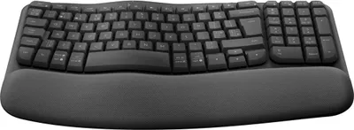 Produktbild von Logitech ERGO Wave Keys, Volle Größe (100%), Kabellos, RF Wireless + Bluetooth, Membran Key Switch, QWERTZ, Graphit