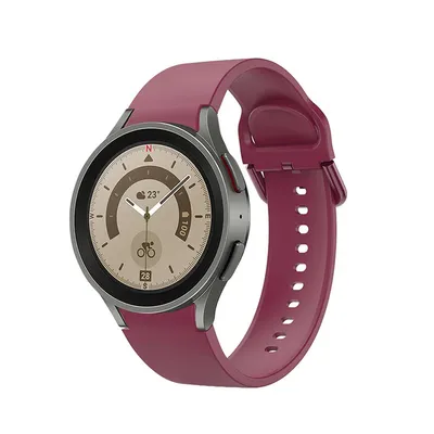 Produktbild von SYSTEM-S Armband 20 mm aus Silikon für Samsung Galaxy Watch 5 4 Smartwatch in Rot