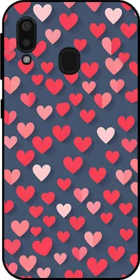 Produktbild von Smartphonica Telefon Fall passt Samsung Galaxy A20e mit rosa und roten Herzen Impressum - TPU Backcover Fall mit rosa und roten Herzen Design