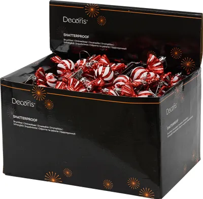Produktbild von Christbaumschmuck Bonbon Kunststoff 11,5cm Figur Rot Weiß 1 Stk. sort.