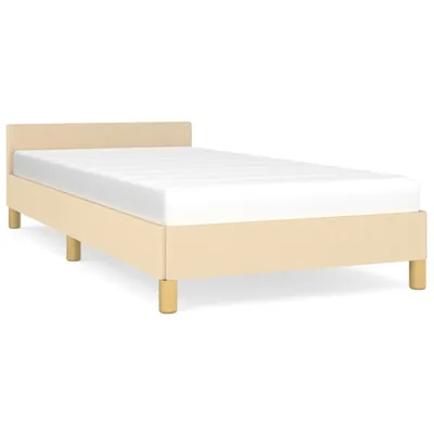 Immagine prodotto di vidaXL Struttura letto con testiera senza materasso crema 90x190 cm tessuto