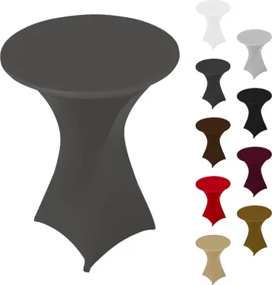 Produktbild von Stehtischhusse Stretch Anthrazit elastischer Bistrotisch Überzug, ø 60cm