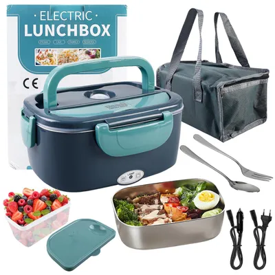 Productafbeelding van Draagbare Elektrische Lunchbox 1,5L - Perfect voor Kantoor en Auto