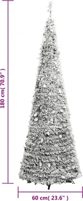 Productafbeelding van vidaXL Kerstboom, opklapbaar, kunstmatig besneeuwd, met 150 LED-lampjes, 180 cm