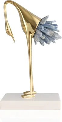 Produktbild von Vogel mit Naturstein Luxus Deko Statuette 22 cm Kyanit