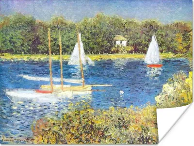 Produktbild von MuchoWow® Poster Die Seine bei argenteuil - Gemälde von Claude Monet 120x90 cm - Wandbild