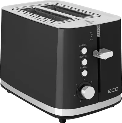 Produktbild von ECG ST 2766 Vintage Nero | Toaster | 2 Fächer für Toast | 7 Stufen der Heizintensität | Integrierter Backrost| Edelstahl | schwarz|