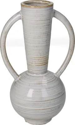 Produktbild von Vase aus Feinkeramik, beige, Höhe 23,6 cm, Breite 14,5 cm, Tiefe 11 cm