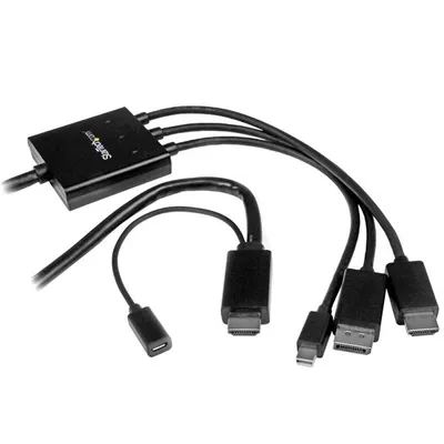 Obrázek produktu pro StarTech.com DPMDPHD2HD, 2 m, DisplayPort + Mini DisplayPort + HDMI, HDMI + USB, Samec, Samec/samice, USB