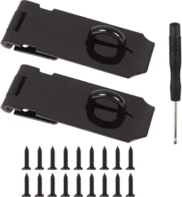Produktbild von Vorhängeschloss Haspe,2 Set 4 Zoll Edelstahl schloss kellerschlossüberfalle, mit Schrauben Schloss Vorrichtung Türbeschlag für Tür Fenster Schrank
