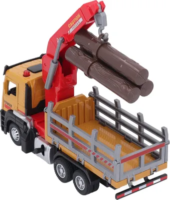 Obrázek produktu pro 1:32 Dřevozdvižný jeřáb ze slitiny Simulace Dřevorubecký nákladní vůz se světelnými efekty a zvuky pro děti a batolata Žlutá barva
