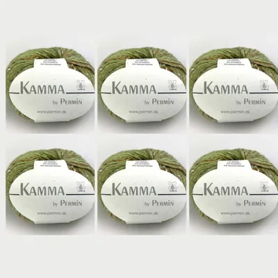 Immagine prodotto di 6x Kamma by Permin – Filato pregiato con lana, alpaca, seta ed effetto tweed (09 lime)