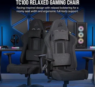 Produktbild von Famanu Gamingstuhl Relaxed - Grau und Schwarz mit abnehmbarem Lenden- und Nackenstützkissen
