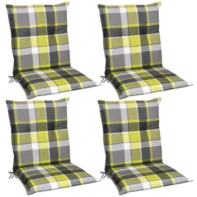 Immagine prodotto di Beautissu Set di 4 cuscini Sunny GR con schienale basso 100x50 cm in verde a quadri