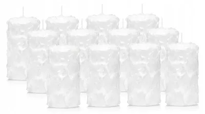 Produktbild von Drobo Schneeflocke Kerzen Set 12 Stück Weiß 7x12cm