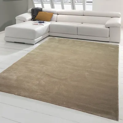 Obrázok produktu pre Koberec moderný koberec s krátkym vlasom dizajnový koberec obyčajný béžový rozmer - 160 x 230 cm
