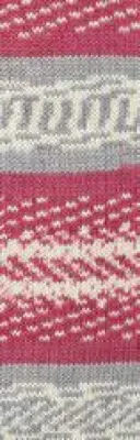 Produktbild von Pro Lana Fjord Socks 100g 183 rot-weiß-grau Color