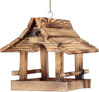 Productafbeelding van Famanu Vogelhuis, hangend - Lichtgebrand hout - 22 x 26 x 22 cm - Bruin