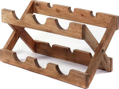 Obrázek produktu pro Stojan na víno "NINO" | masivní dřevo, 50 cm | skládací stojan na lahve