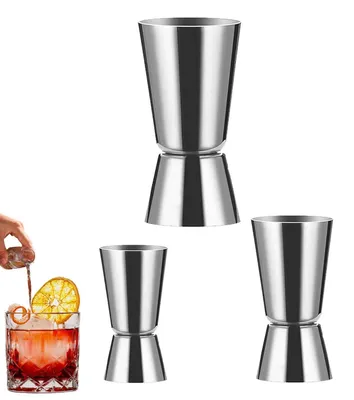 Produktbild von Cocktail Messbecher Set 3 Stück Edelstahl Jigger Bar Zubehör