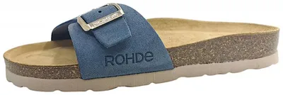 Produktbild von Rohde Damen Pantolette Leder Tieffußbett Schnalle Alba 5589, Größe:38 EU, Farbe:Blau