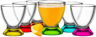 Produktbild von 6 bunte Eierbecher aus Glas Eierständer Eierhalter Glaseierbecher