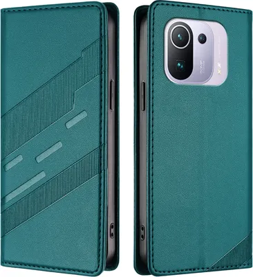 Produktbild von Hülle für Xiaomi 11 Pro, Kunstleder Brieftaschen Handyhülle mit Kartenfach und Standfunktion Grün