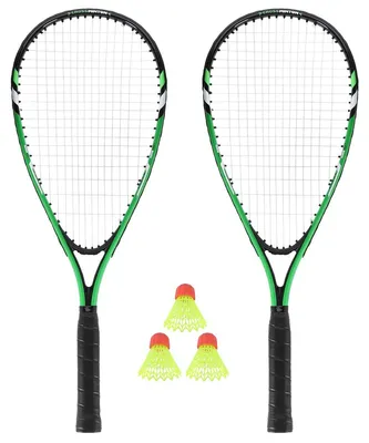Produktbild von Nrs001 Crossminton Set 2 Schläger + Federbälle + Hülle Green Nils