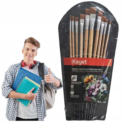 Produktbild von Kayet Malset Pinsel und Palette 11 Teile für Künstler
