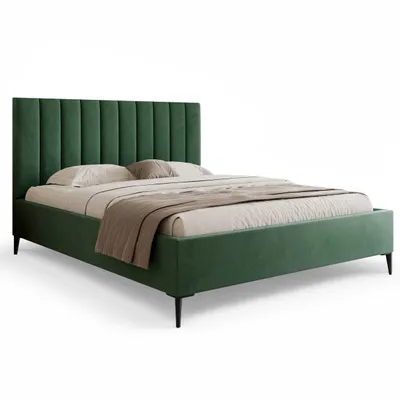 Produktbild von GOLDSTOFF AUREO polsterbett 180x200cm | Modernes und elegantes Bett mit Stauraum & gepolstertem Kopfteil | Stilvolles Bett mit Federmechanismus (grun)