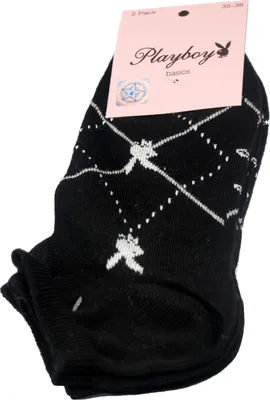 Produktbild von Playboy 12 Paar Sneaker Socken Damen Herren 35-38 Schwarz Bunt bei Bowatex