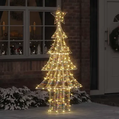 Image de vidaXL Arbre de Noël avec 240 LED blanc chaud 181 cm PET