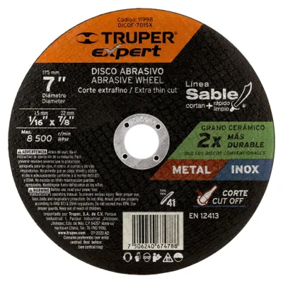 Obrázok produktu pre TRUPER eXpert - Rezný kotúč DICOF-7015X: 180 mm, 1,5 mm, na kov a nerez