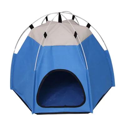 Imagen del producto de AIORBER, jaula plegable para mascotas, fácil de limpiar, para perros y gatos, 60x60x48 cm, color azul