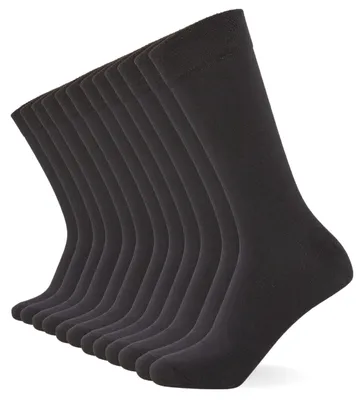 Imagen del producto de Calcetines para hombre, paquete de 10 unidades, marca FM London, ideales para uso profesional, confeccionados en algodón, ofrecen comodidad y transpirabilidad