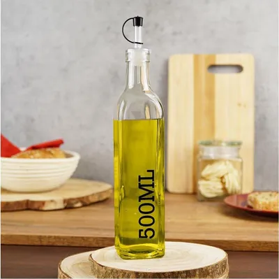 Obrázok produktu pre VÝBORNÝ DOMÁCI NÁBYTOK Fľaša na olej + nalievacia fľaša s klapkou Dávkovač oleja na olivový olej alebo ocot 500 ml