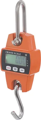 Produktbild von Digitale Kranwaage Hängewaage - Tragbare Hakenwaage - 0,5–300 kg Wiegebereich - LCD-Display mit Hintergrundbeleuchtung - Einheiten kg/lb/N - Orange