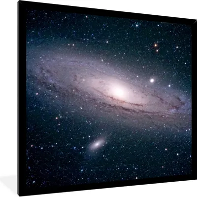Produktbild von MuchoWow® Gerahmtes Poster Die Milchstraße am Sternenhimmel 40x40 cm - Poster mit Schwarzem Bilderrahmen Wandposter Rahmen Foto Bilder - Mit Rahmen - Wanddekoration Schlafzimmer