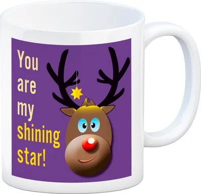 Produktbild von Weihnachten Kaffeebecher mit Rentier Motiv in Lila