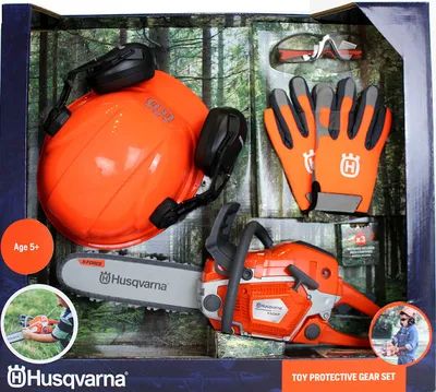 Produktbild von Husqvarna Spielzeug Kettensäge Helm Handschuhe kinder schutzbrille 550XP motorsäge SET